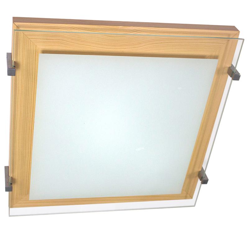 Светильник "Полесье" 300х300 НПБ 09-2х40-001 М94 бел./корпус сосна/держатель хром ИУ Элетех 1005205887