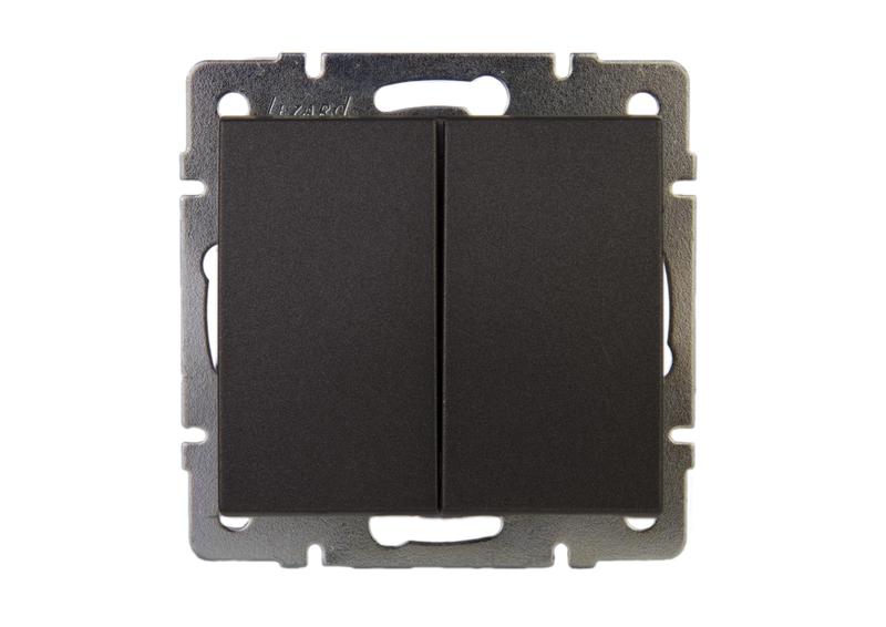 Выключатель 2-кл. Rain механизм матов. черн. графит LEZARD 703-4188-101
