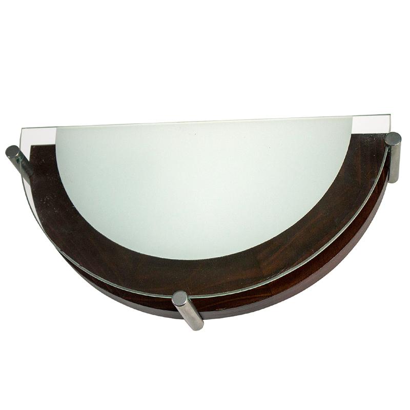 Светильник НББ 06-40 "Полесье" 300/2 М41 бел. /корпус венге /держатель хром (инд. упак.) Элетех 1005205886