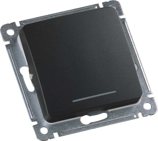 Выключатель 1-кл. СП 10А 250В с индикацией механизм черн. HEGEL ВС10-412-08