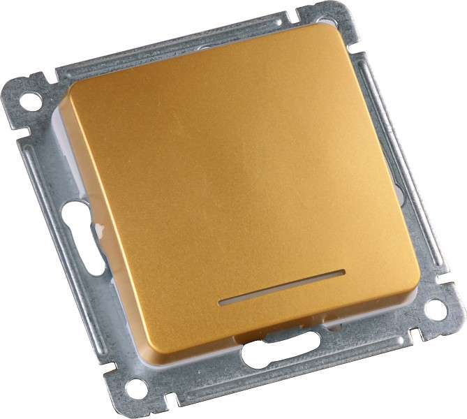 Переключатель 1-кл. СП 16А 250В с индикацией механизм зол. HEGEL ВС10-462-07