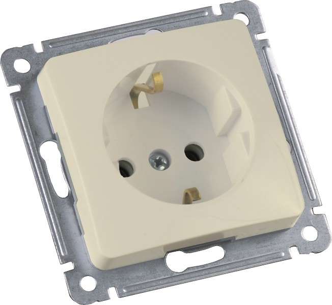 Розетка 1-м СП с заземл. механизм сл. кость HEGEL РС16-411-01