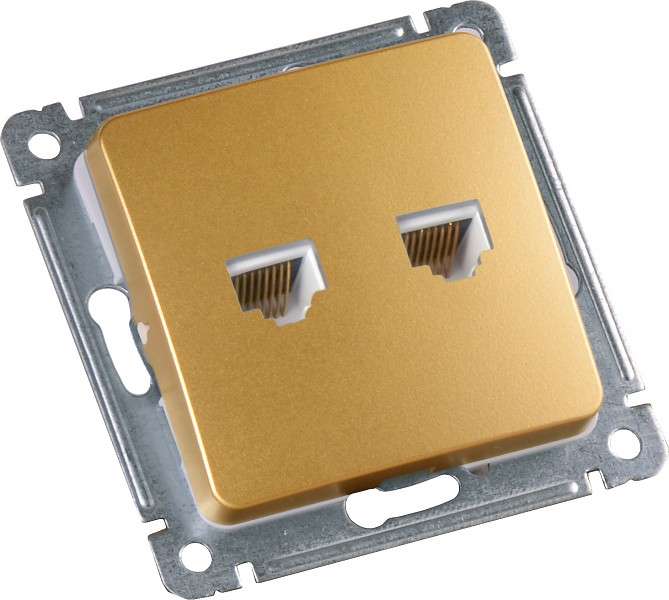 Розетка компьютерная СП механизм зол. HEGEL РСКК-440-07