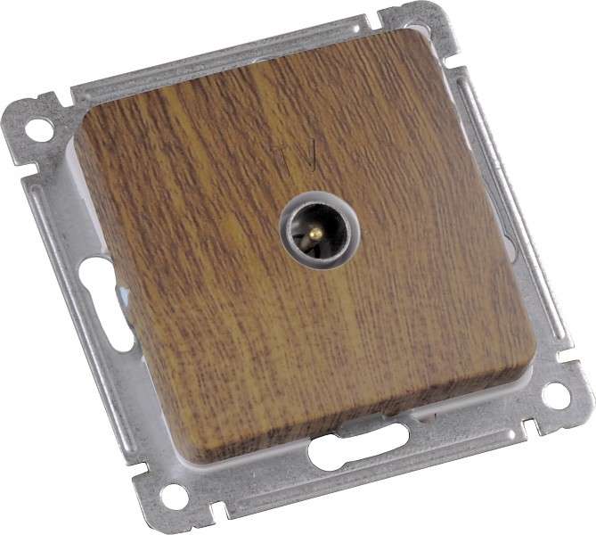 Розетка телевизионная оконечная TV СП механизм дуб HEGEL РСТВ-401-05