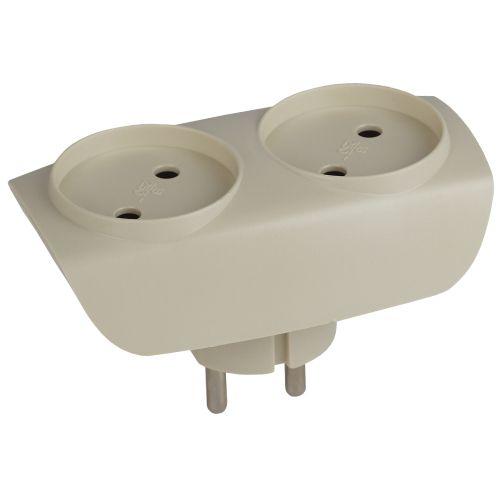 Разветвитель 2-м без заземл. 16А IP20 SP-2-I сл. кость Эра Б0017017