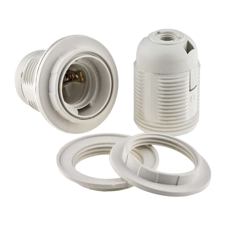 Патрон люстровый E27 2 кольца бел. DUWI 24532 2