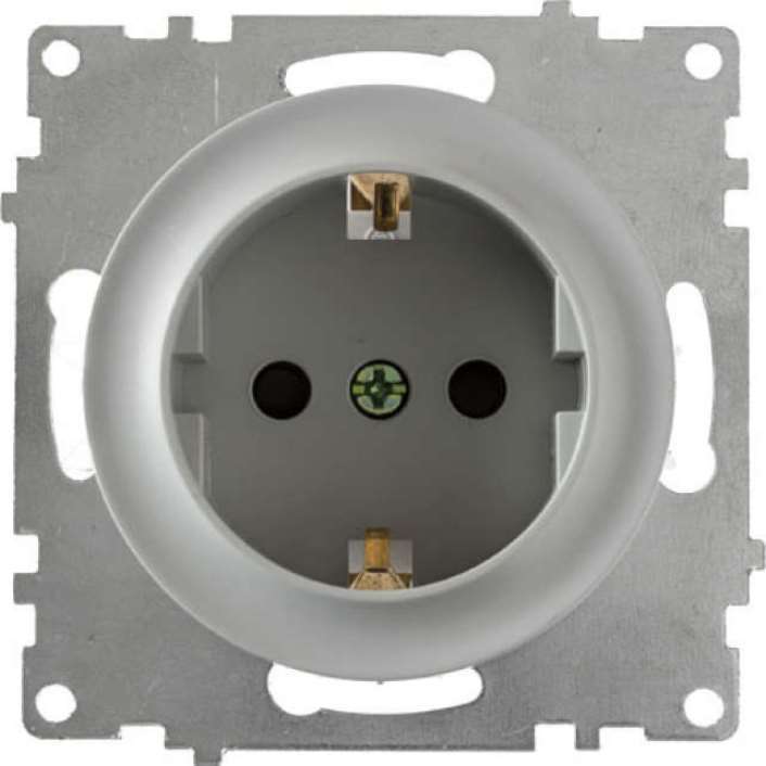Розетка 1-м СП Florence 16А IP20 с заземл. винтов. контакты механизм сер. (1E10201302) OneKeyElectro 2172834