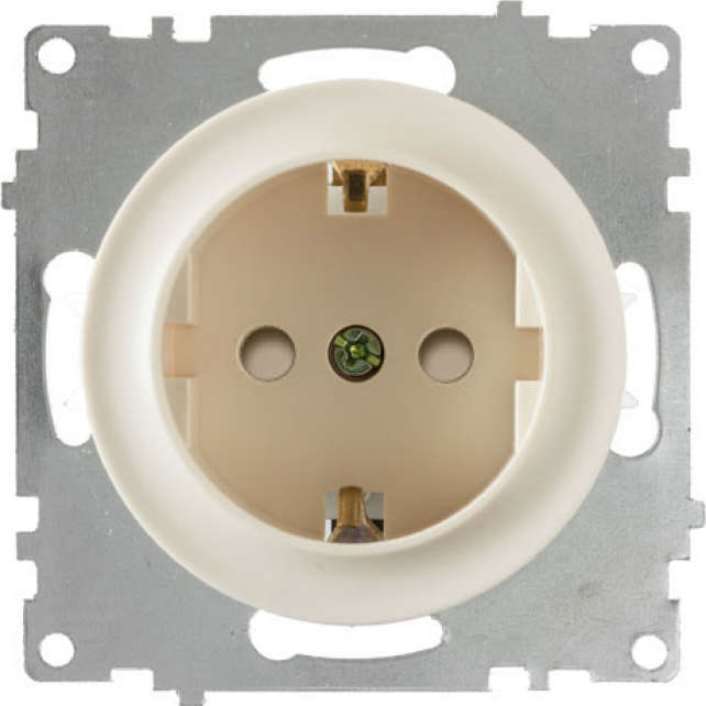 Розетка 1-м СП Florence 16А IP20 с заземл. защ. шторки винтов. контакты механизм беж. (1E10101301) OneKeyElectro 2172787
