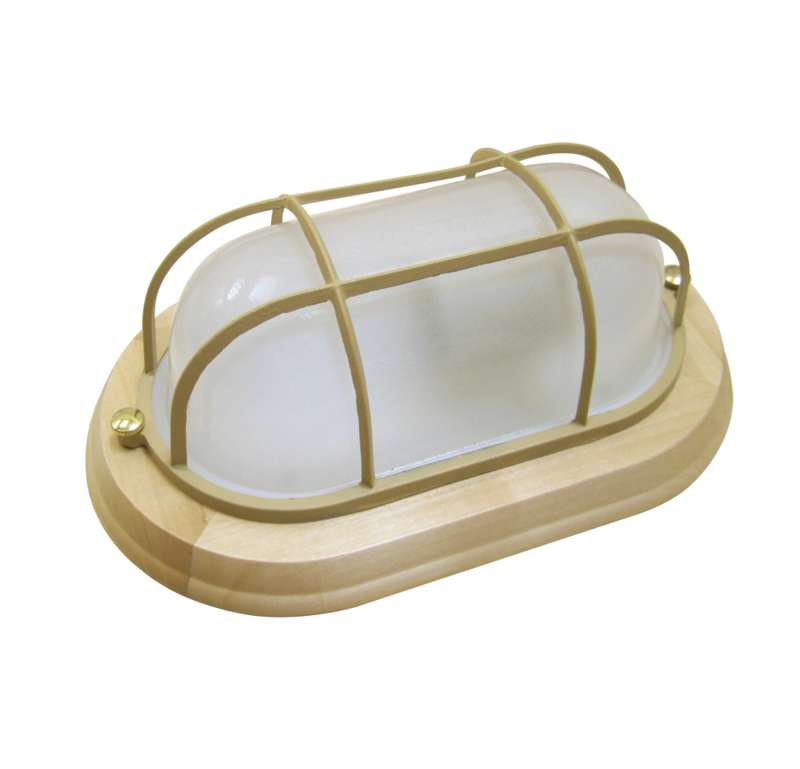 Светильник НББ 03-100-018 "Терма 1202" IP65 овал большой матов./корпус с решеткой дерево липа (инд. упак.) Элетех 1005501029