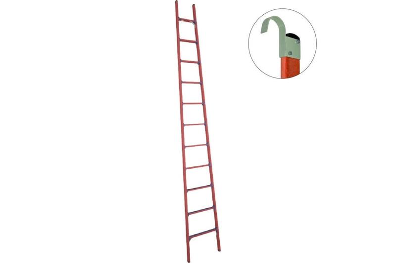 Лестница приставная диэлектрическая ЛСПД-4.0 Евро Крюки стеклопластик. Антиток Д471565