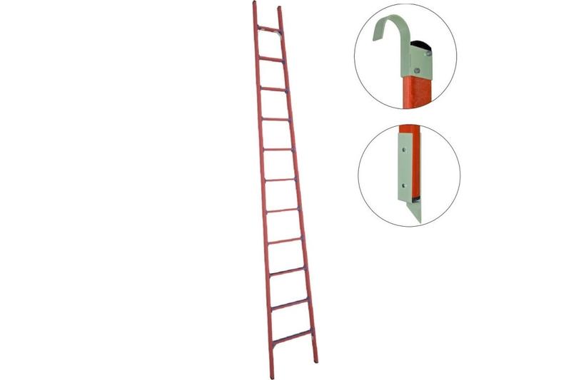 Лестница приставная диэлектрическая ЛСПД-4.0 Евро Крюки МГ стеклопластик. Антиток Д471566