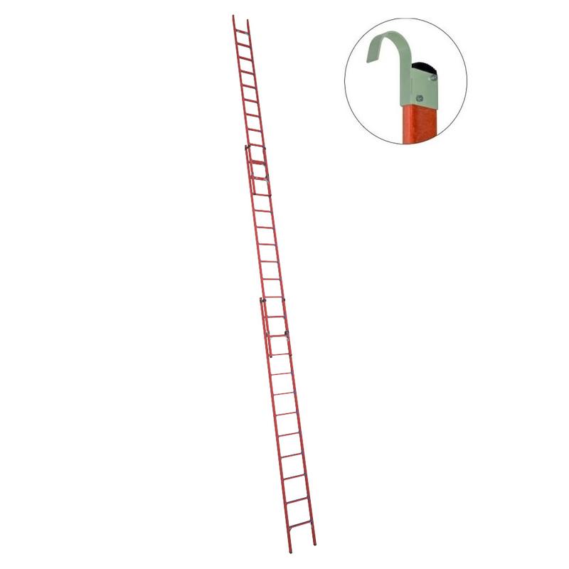 Лестница приставная диэлектрическая ЛСПРД-9.0 Евро К крюки раздвижная стеклопластик. Антиток Д471581