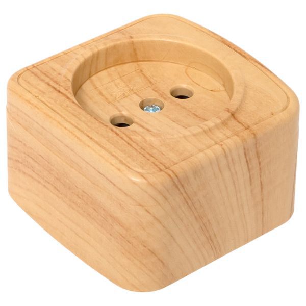 Розетка 1-м ОП Минск 10А IP20 без заземл. свет. дерево EKF EGR10-022-30