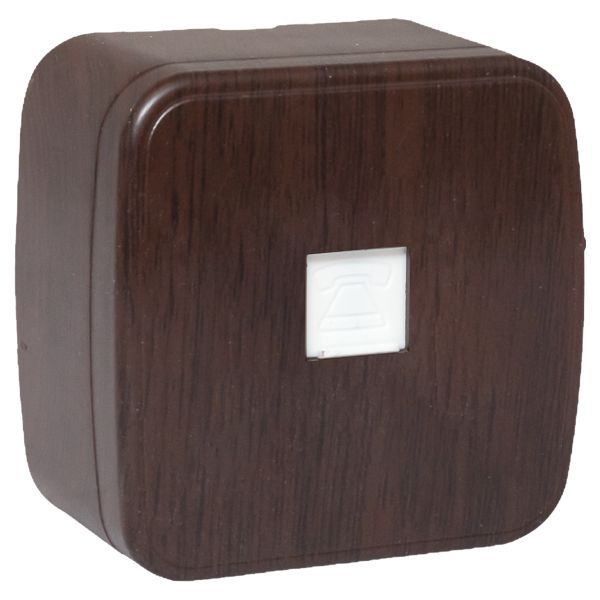 Розетка телефонная 1-м ОП Минск Phone темн. дерево EKF EGT01-034-40