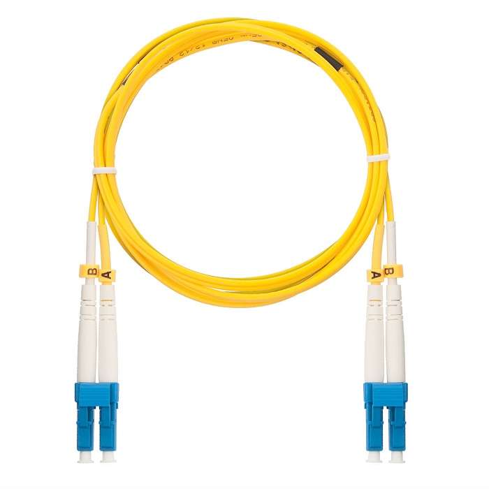 Шнур волоконно-оптический соединительный одномодовый 9/125мкм стандарта OS2 LC/UPC-LC/UPC двойн. LSZH нг(В)-HFLTx 2мм желт. 1м NIKOMAX NMF-PC2S2C2-LCU-LCU-001