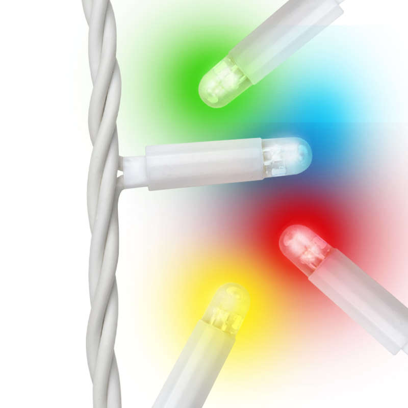 Гирлянда "Бахрома" светодиодная ULD-B3010-200/SWK MULTI IP67 со статическим свечением 3м соединяемая 200 светодиодов свет разноцветный провод бел. Uniel UL-00002271