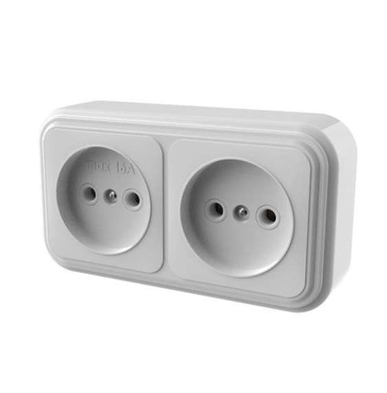 Розетка 2-м ОП Викинг без заземл. бел. БЕЛТИЗ RA16-237-Б