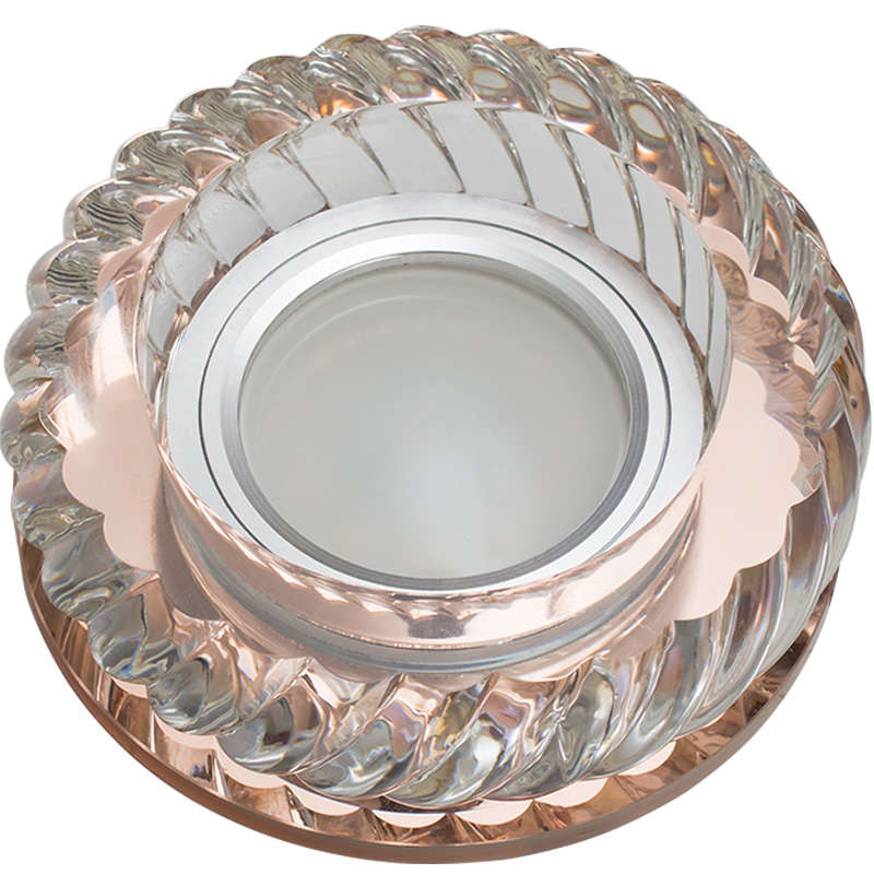 Светильник декоративный Luciole DLS-L123 GU5.3 BRONZE/CLEAR GU5.3 встраив. доп. светодиод. подсветка 3Вт без лампы основание стекло бронз. отделка кристалл прозр. Fametto UL-00000373