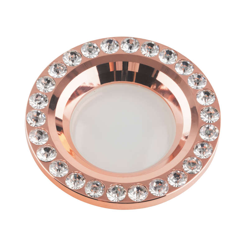 Светильник декоративный встраиваемый DLS-V106 GU5.3 COPPER "Vernissage" без лампы GU5.3 металл;; медь отделка стразами литой Fametto UL-00000349