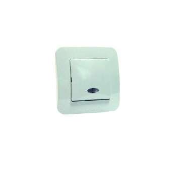 Переключатель проходной 1-кл. СП Lillium N 10А IP20 с подсветкой крем. Makel 55225