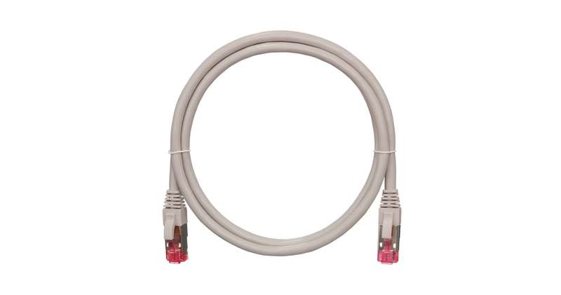 Патч-корд S/FTP 4 пары кат.6a (класс Ea) 500МГц 2хRJ45/8P8C BC (чистая медь) 26AWG (7х0.165мм) LSZH нг(А)-HFLTx сер. 2м NIKOMAX NMC-PC4SA55B-020-C-GY