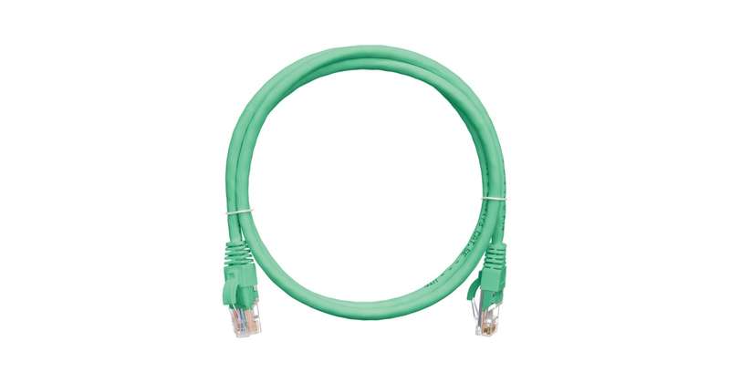 Патч-корд кат.5E (класс D) U/UTP 4 пары 24 AWG (7х0.205мм) 100МГц 2хRJ45 (8P8C) BC чистая медь LSZH нг(А)-HFLTx 0.5м зел. NIKOMAX NMC-PC4UD55B-005-C-GN