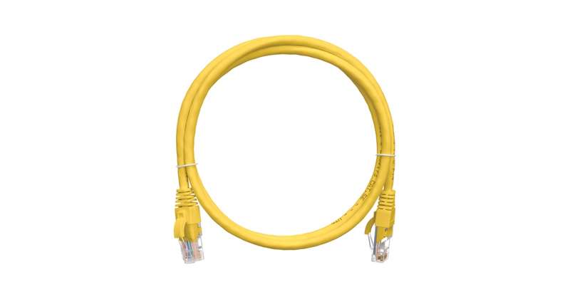 Патч-корд кат.5E (класс D) U/UTP 4 пары 24 AWG (7х0.205мм) 100МГц 2хRJ45 (8P8C) BC чистая медь LSZH нг(А)-HFLTx 5м желт. NIKOMAX NMC-PC4UD55B-050-C-YL
