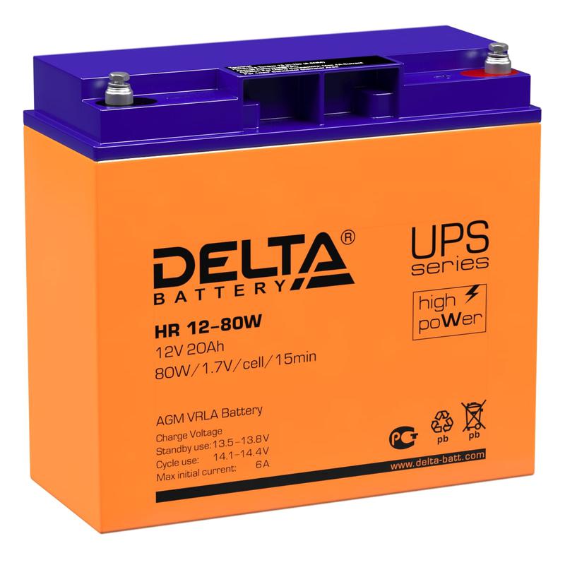 Аккумулятор UPS 12В 20А.ч HR 12-80 W Delta 4614010630007