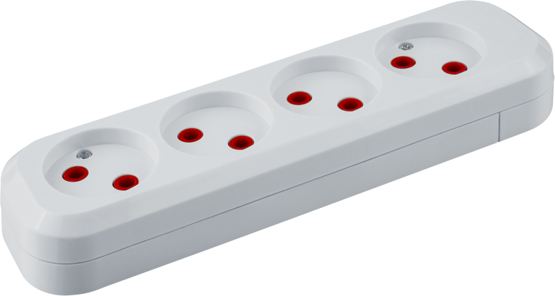 Колодка удлинителя 4-м без заземл. 61 587 NCA-BL01-04-х-WH АБС-пластик Navigator 61587