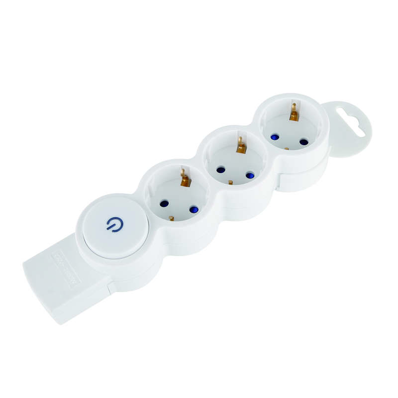 Колодка розеточная 3 гнезда с заземлением с выключателем Quick Fix (быстрое подключение) 3680Вт Duwi 32018 2