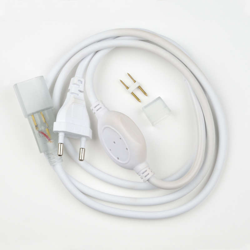Провод электрический UCX-SP2/N21 WHITE 1 STICKER для светодиодных лент ULS-N21 NEON 220В 8х16мм 2 контакта. бел. Uniel UL-00002937