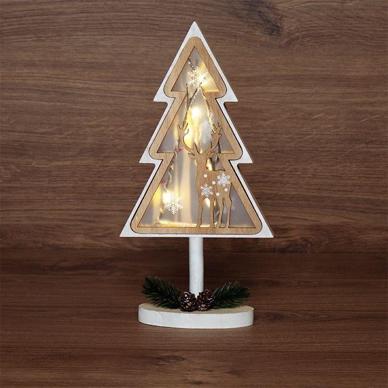 Фигура деревянная "Елка на подставке" 14.5х5х30см 1Вт IP20 с подсветкой Neon-Night 504-028