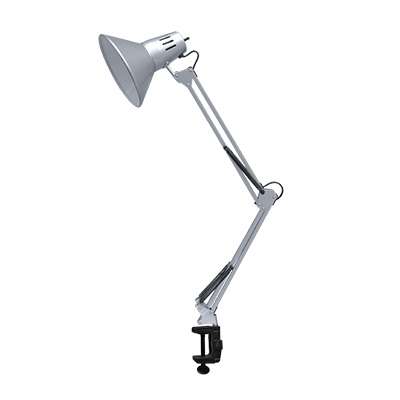 Светильник настольный СНС 13С 60Вт E27 230В под лампу на струбцине серебр. (кор.) IN HOME 4690612012889