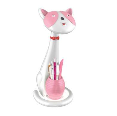 Светильник KD-852 C38 настол. ночник "Кошка" 6Вт 230В бел./розов. Camelion 13306