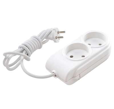 Удлинитель 2х7м без заземл. 10А IP20 защ. шторки Makel N2010071