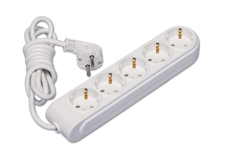 Удлинитель 5х5м с заземл. 16А IP20 ПВС 3х1.5 защ. шторки Makel N5210064