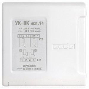 Устройство коммутационное УК-ВК (исп. 14) (усил. рел. на 2 кан.; вх. напр. 24В 20мА вых. до 250В 10А) Болид 259854