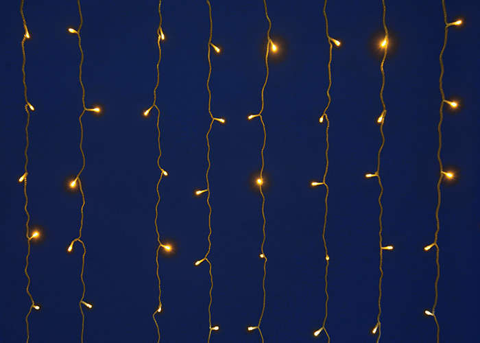 Гирлянда занавес светодиодная ULD-C2030-240/TBK WARM WHITE IP67 с эффектом мерцания Uniel UL-00003938