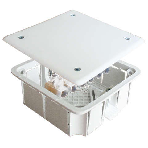 Коробка распределительная СП 92х92х40мм с клемм. 8 выходов для гипсокартона 10А 6 контактов пластик. лапки крышка на винтах Epplast 165203
