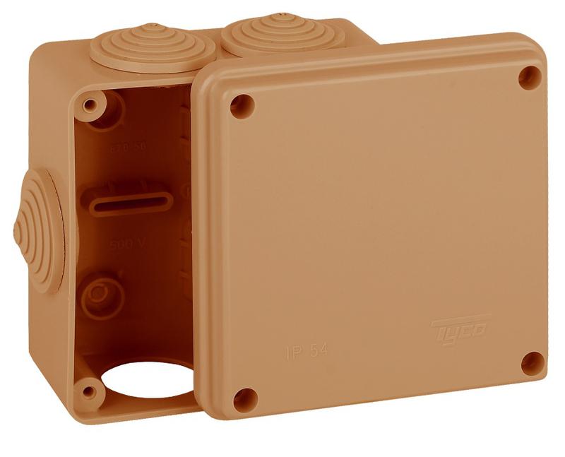 Коробка распределительная ОП 100х100х50мм 6 вводов IP54 красн. Ruvinil 67050НГ