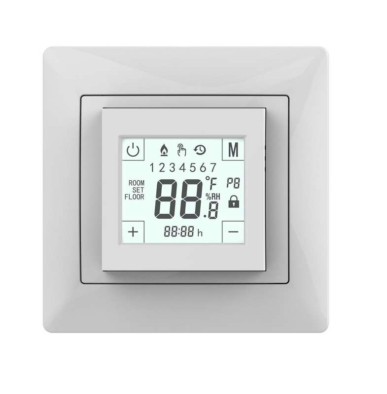 Термостат программируемый W225 16А 3.6кВт сенсор. дисплей; датчик пола; в компл. переходник для рамок Unica/Glossa/Etika бел. Grand Meyer W225