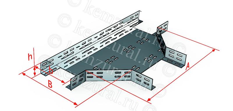 Лоток тройниковый ОТ100х65 УТ1.5 (S=1.0мм) гор.цинк КЭМЗ 102 103303 29
