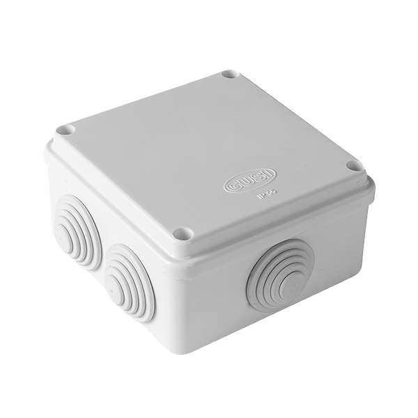 Коробка распределительная ОП 100х100х50мм IP55 крышка на винтах бел. ГУСИ С3В106 Б Евро