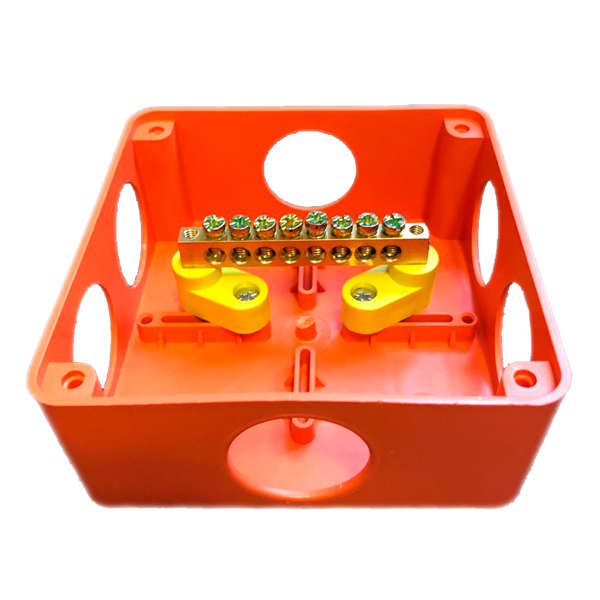 Коробка распределительная ОП 100х100х50мм IP55 для уравн. потенциалов крышка на винтах негорюч. оранж. ГУСИ С3В106 КУП Нг Евро