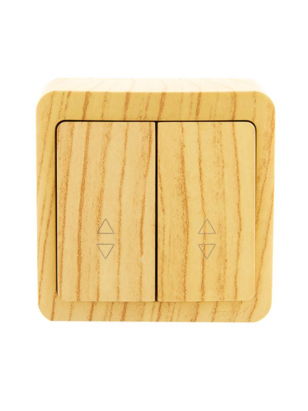 Переключатель проходной 2-кл. 2п ОП Viola 10А IP20 беленый дуб LEZARD 751-5200-106