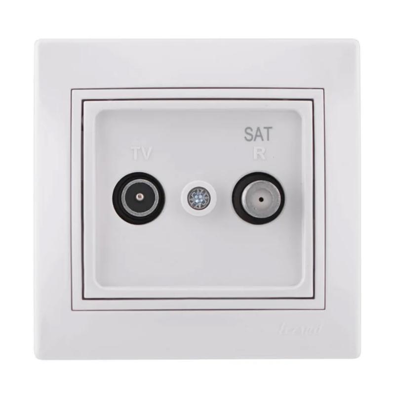 Розетка телевизионная оконечная TV/SAT Mira с бел. вставкой бел. LEZARD 701-0202-161