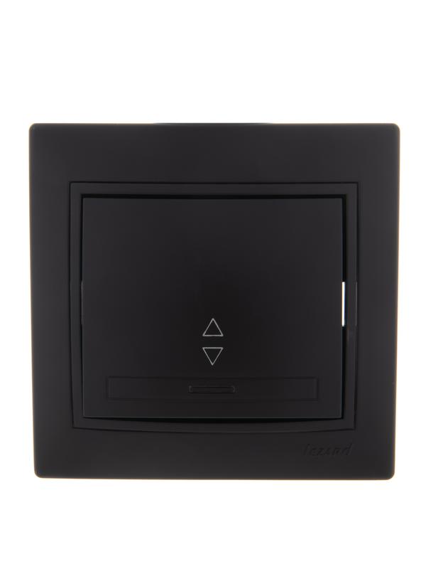 Переключатель проходной 1-кл. 1п СП Mira 10А IP20 со вставкой черн. бархат LEZARD 701-4242-105