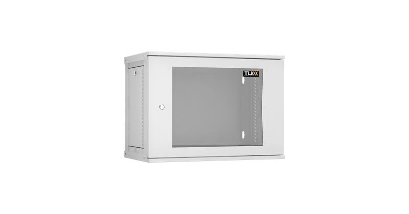 Шкаф настенный 19дюйм 9U стекл. дверь Ш600хВ436хГ350мм 1 пара монтаж. направляющих разборн. сер. NIKOMAX TWI-096035-R-G-GY