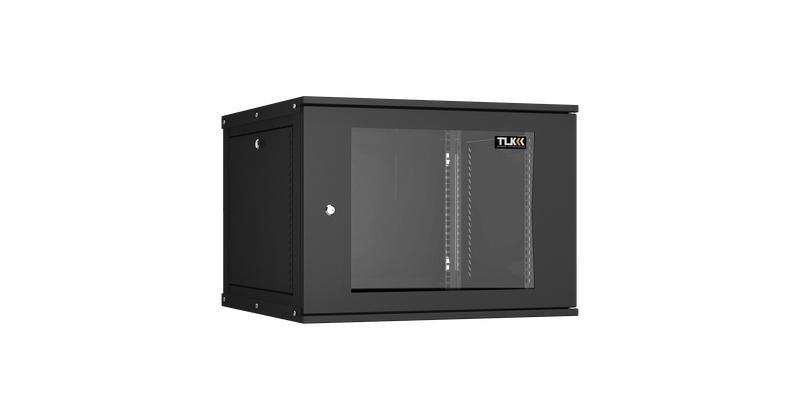 Шкаф настенный 19дюйм 9U стекл. дверь Ш600хВ436хГ600мм 2 пары монтаж. направляющих разборн. черн. NIKOMAX TWI-096060-R-G-BK