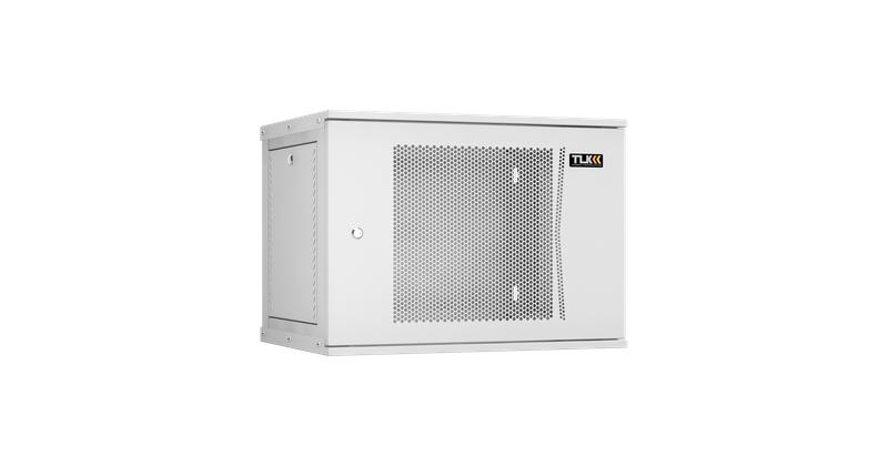 Шкаф настенный 19дюйм 9U 600х436х450мм перфорир. дверь 1 пара монтажн. направляющих разборн. сер. TLKTWI-096045-R-P-GY